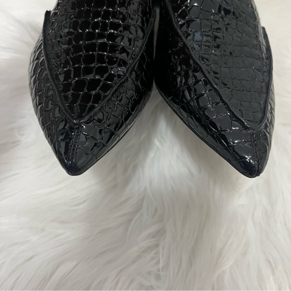 NWOT Jeffrey Campbell Viona flats black  patent Croc  Flats Slip On 7.5 - Picture 8 of 10